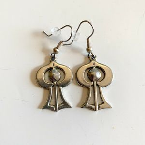 St. Justin Earrings Silver Tone Celtic Dangle Drop